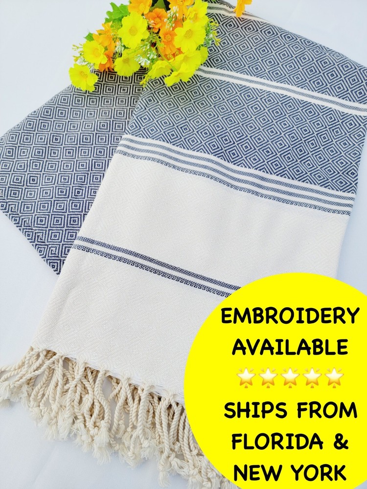 100% Cotton Geometric Diamond Weave All Season Solid Blanket Soft Sofa Throw