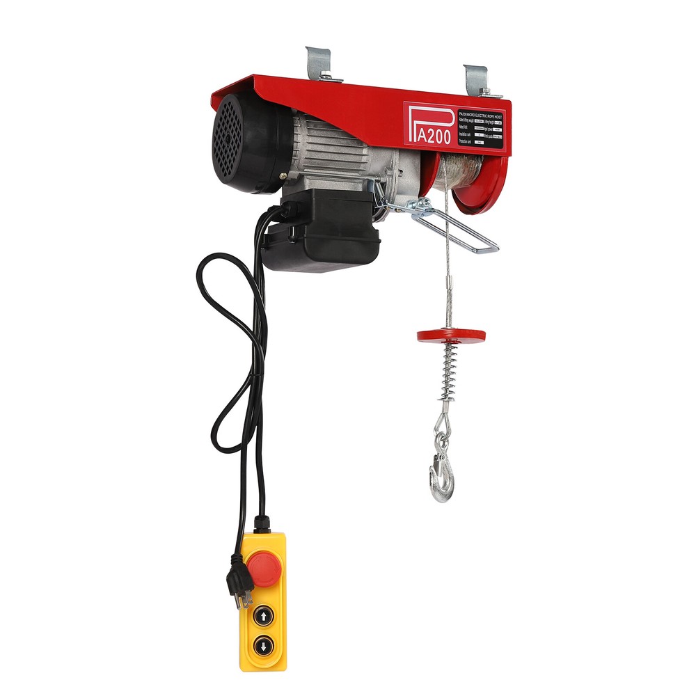 440LBS Electric Hoist Winch Engine Crane with Remote Control 110V