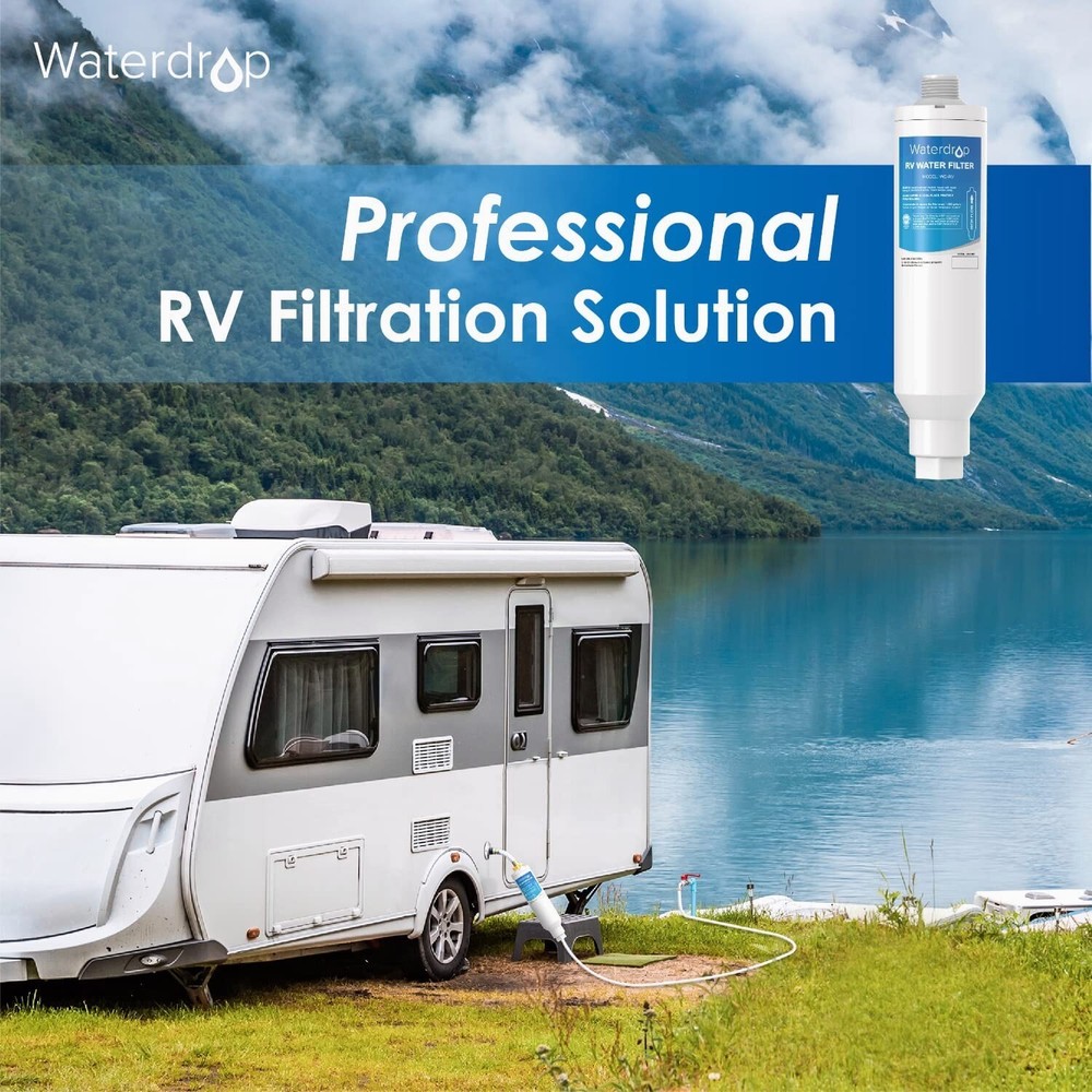 Waterdrop RV Inline Hose Water Filter with Hose Protector, For Garden & Camper
