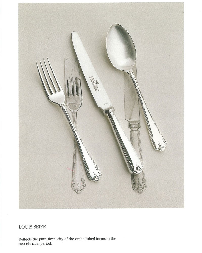 Finest Silver Plated Five Piece Place-Setting, Louis Seize