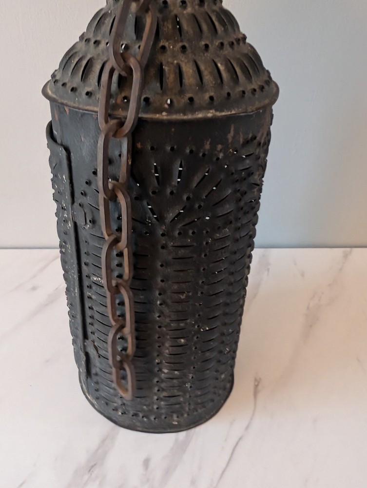 Primitive Punched Tin Lantern
