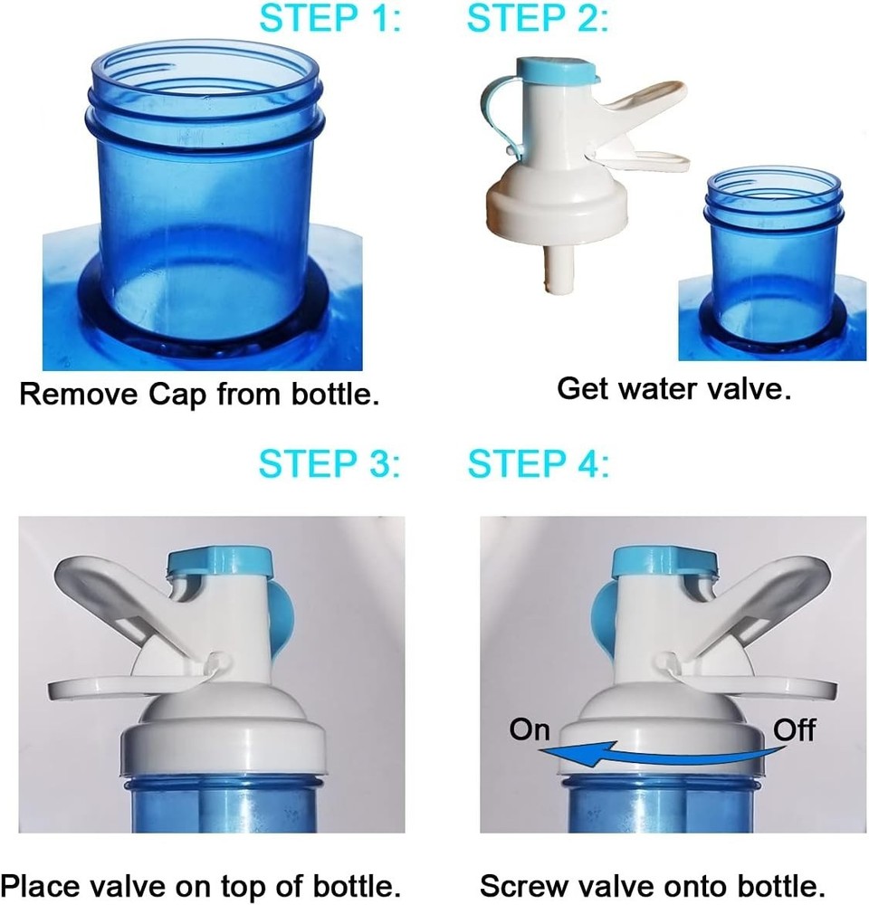 Water Dispenser Valve * 2-Pack * Fits 50mm THREADED TOP ONLY! 3 or 5 Gallon B...