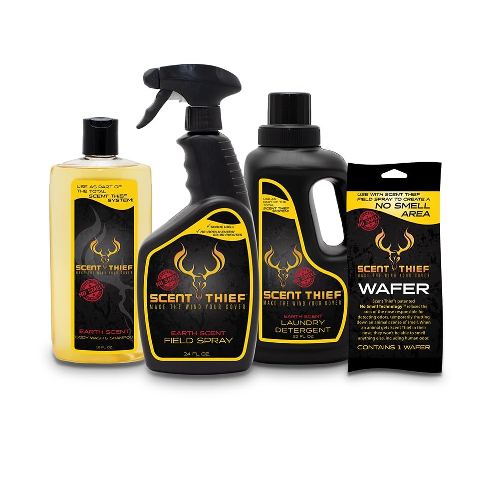 Scent Thief Hunting Scent Eliminator Trophy Pack, Includes 24oz Field Spray, ...
