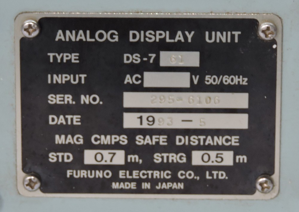 FURUNO DS 80 SPEED LOG ANALOG DISPLAY DS-7