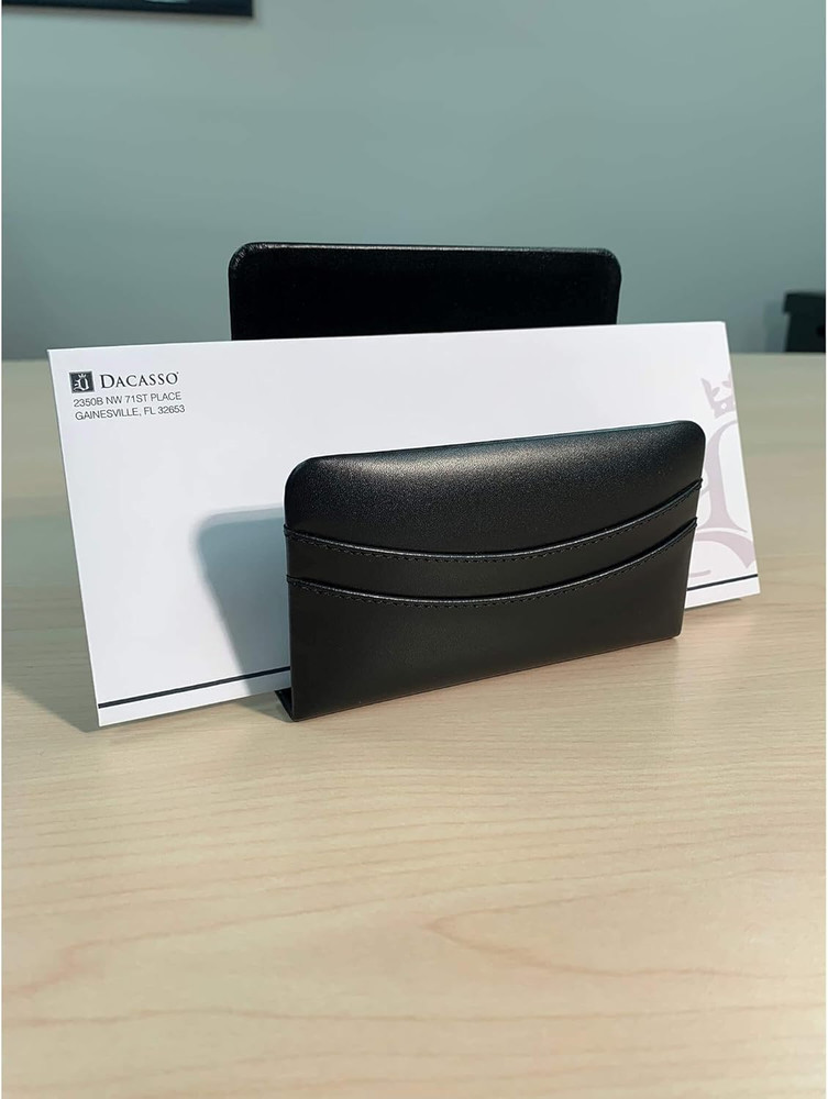 Classic Black Leather Letter Holder