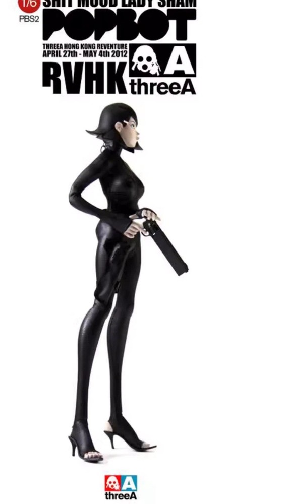 ThreeA 3A Popbot Lady Sham Black Version 1/6th Scale /Excellent Condition.