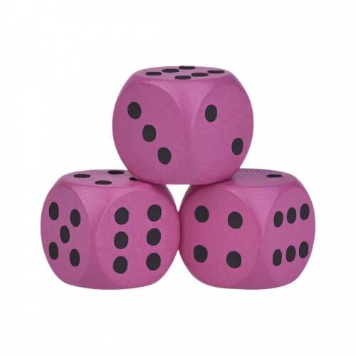 Eye Cube - 30Mm - Wood - Pink