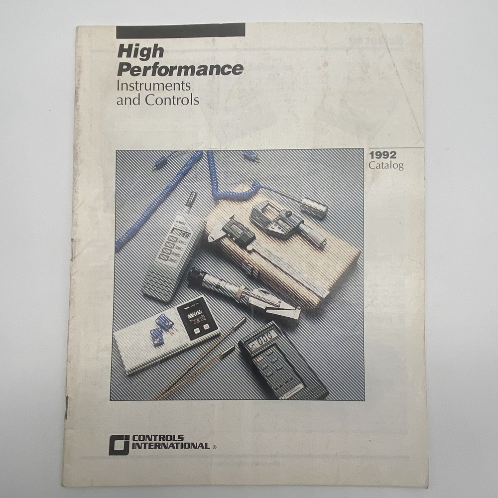 Controls International High Performance Instruments And Controls 1992 Catalog