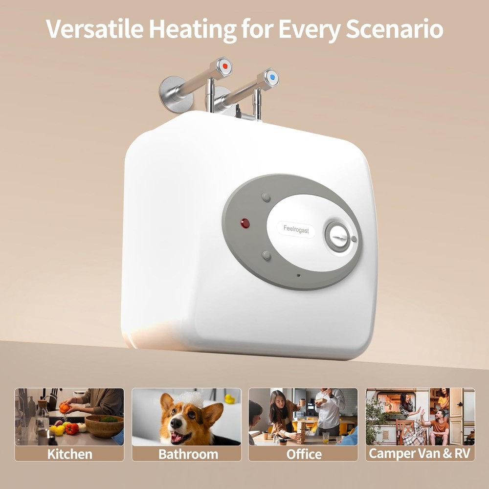 Electric Tank Water Heater-8 Gallon Under Sink Instant Hot Water for RV, Camp...