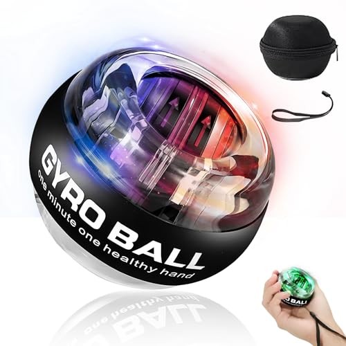 Gyroball Wrist Exerciser Ball, 5 Level Resistance/Light Control, Gyroscopic