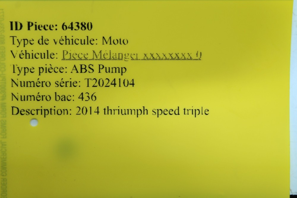 2014 TRIUMPH SPEED TRIPLE ABS PUMP UNIT MODULE T2024104