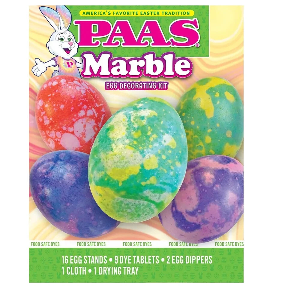 Paas  (2-PACK)  Marble Egg Decorating Kit - 18 Dye Tabs 32 Egg Stands - NEW