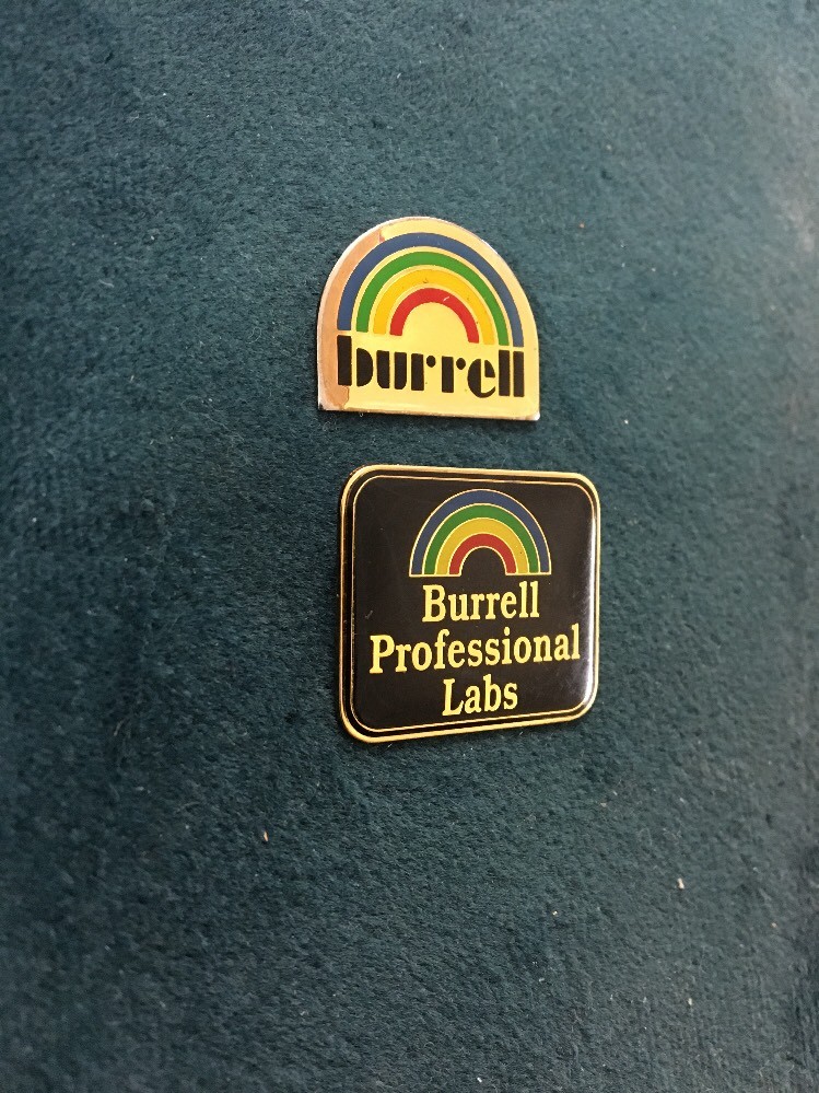 BURRELL PROFESSIONAL LABS LAPEL HAT PIN X 2