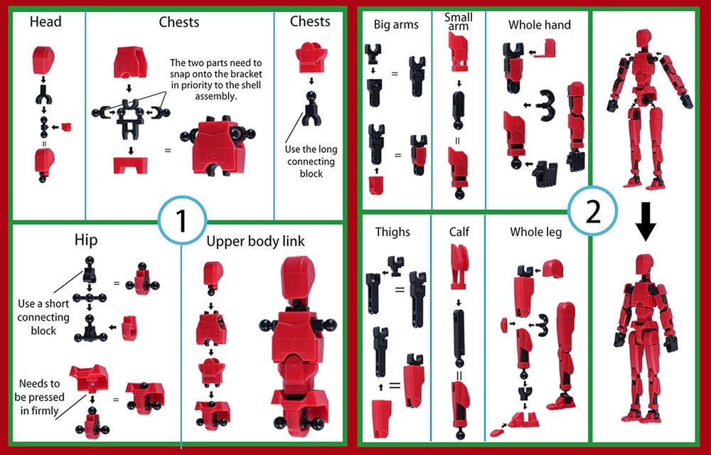 Action Figure Set, Model 13 Multi-Jointed Movable,Gift Box Red