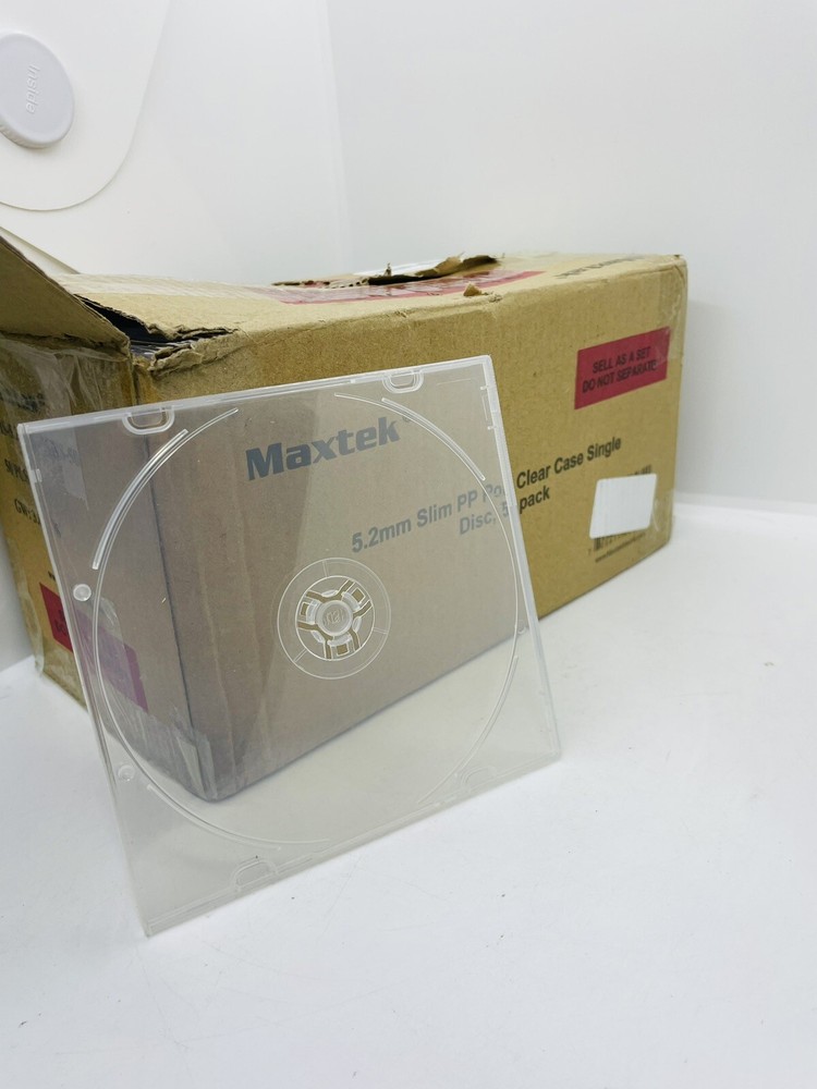 50 Pack 5.2 mm Slim Single White CD Case with Assembled White Tray
