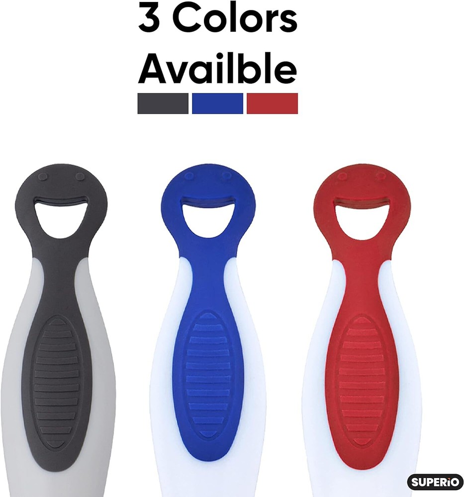 Superio 6" Window Rubber Squeegee with Hanging Loop, 2 Pack, Blue and Red