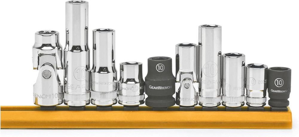 10 Pc. 1/4" & 3/8" Drive 6 Pt. Single Size Socket Set, 10Mm - 80319