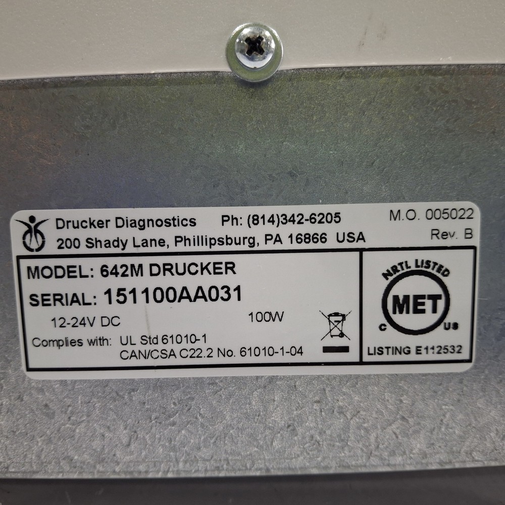 Drucker Diagnostics Horizon 642M Centrifuge