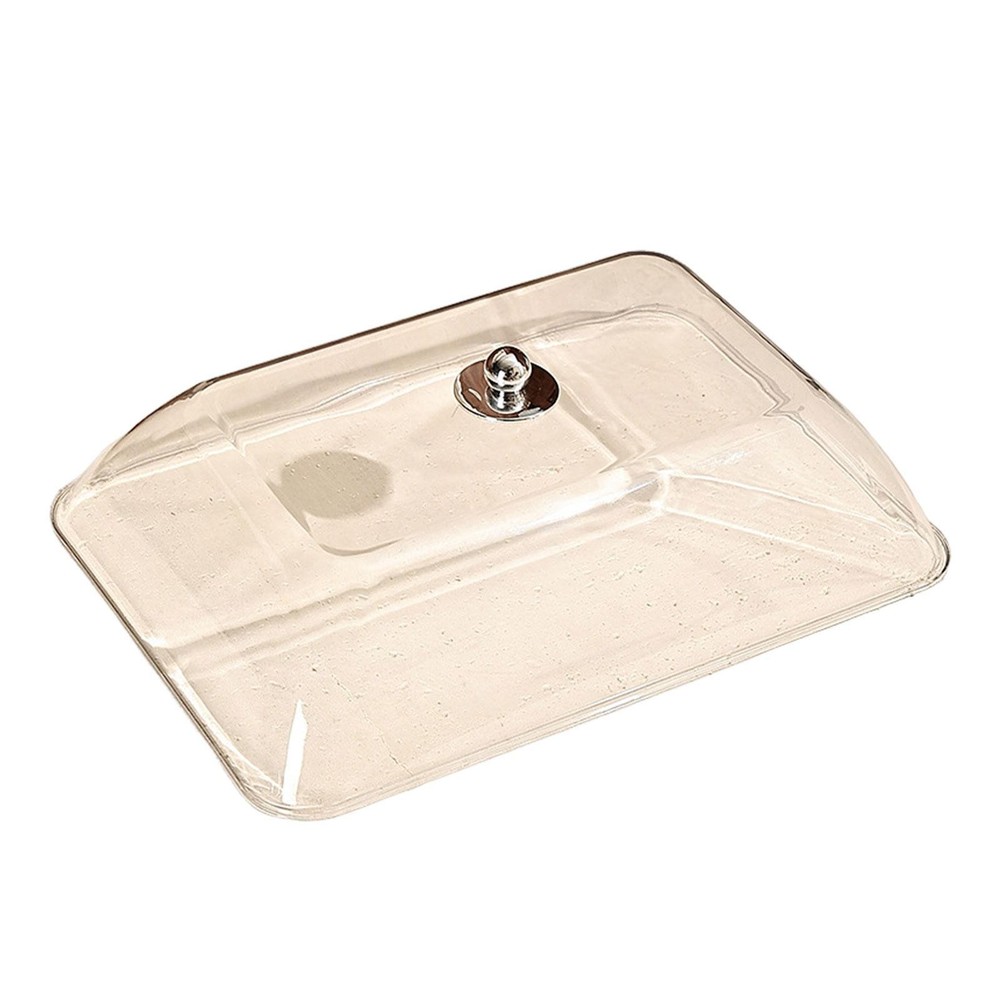 Cake Stand Cover Rectangular Tray Dome Transparent Lid PP Handle Practical