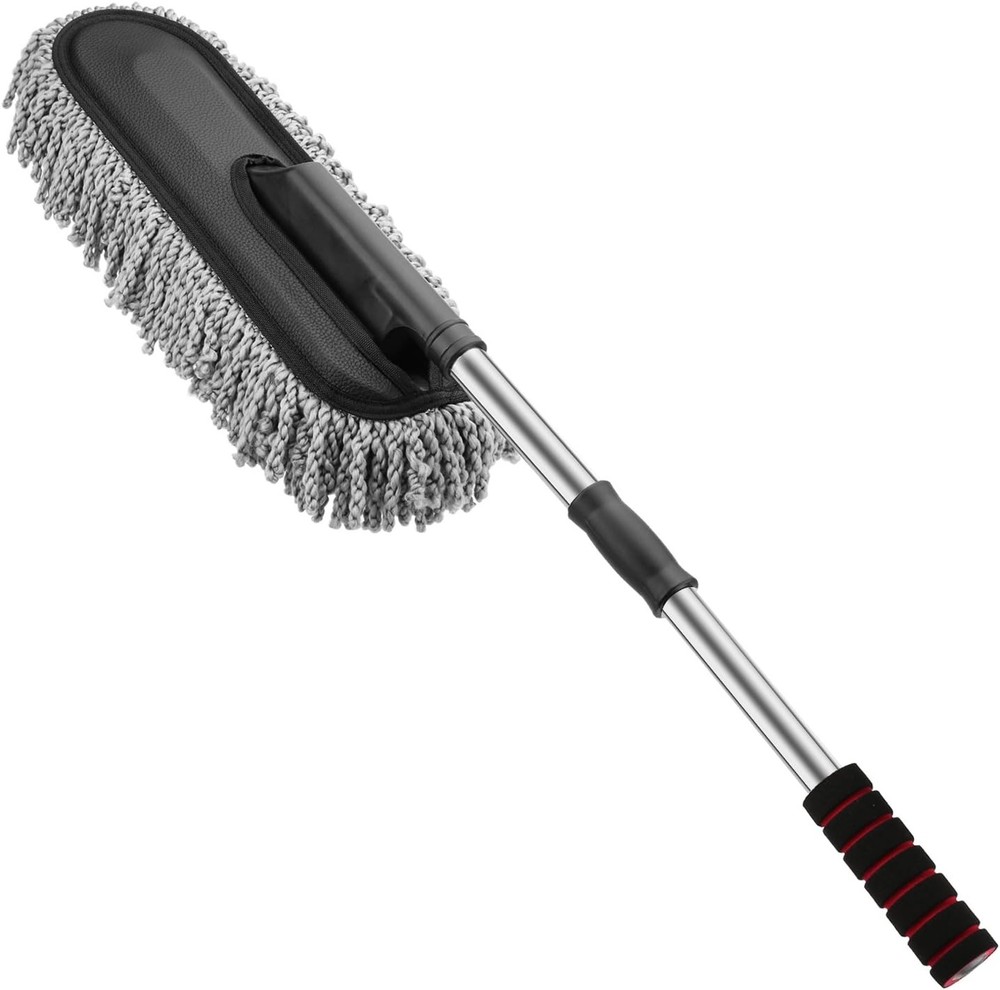 Car Cleaning Duster Microfiber Large Extendable Wax Treated Plastic Handle Brush