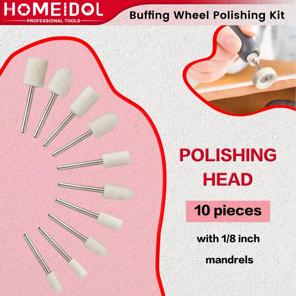 72 PCS Buffing Wheel Polishing Kit Compatible with Dremel, Multicolored