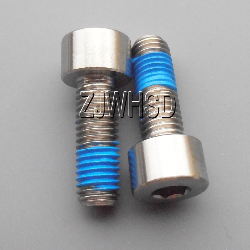 2pcs M7 x 20 mm Ti Titanium Screw Bolt Allen Hex Socket Cap Head + Thread Locker