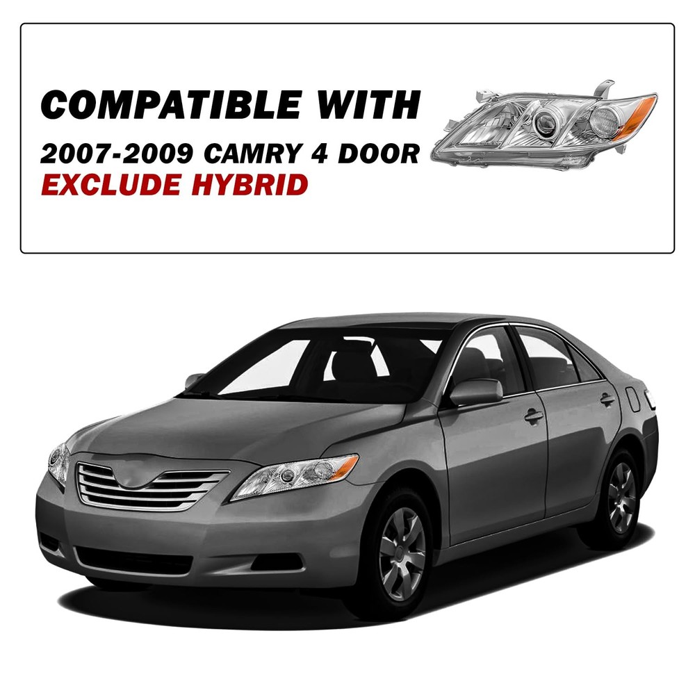 Headlight Assembly for 2007-2009 Camry Base CE LE XLE Left Driver Side