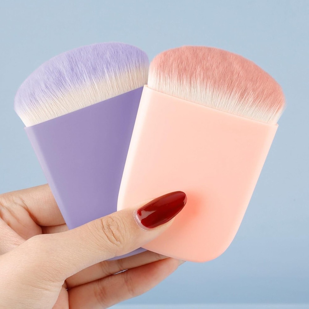 Professional Makeup Brush With Comfortable Handle Synthetic Fibers Full Coverage