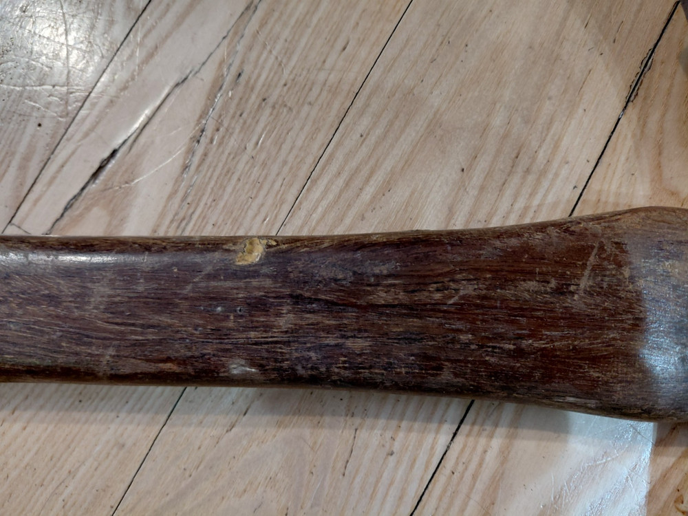 UNBRANDED - DOUBLE BIT AXE WTH ORIGINAL HANDLE- some red paint