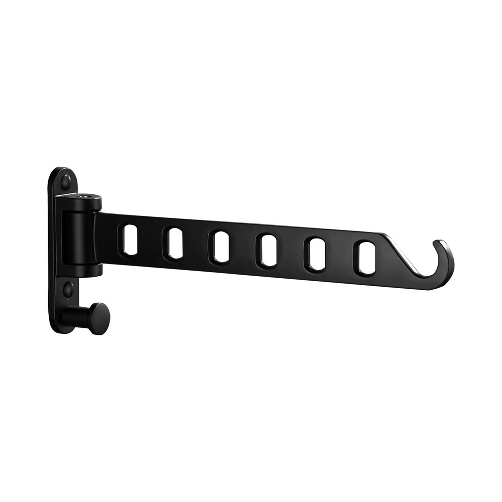 1 Pc Folding Wall Mounted Clothes Hanger Folding Garment Hooks Black