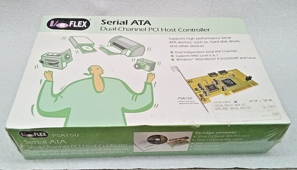 NEW  I/O Flex SERIAL ATA DUAL-CHANNEL PCI HOST CONTROLLER