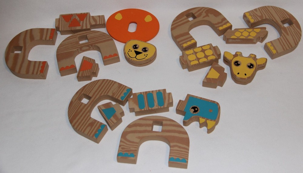 3D Foam Puzzle Animals 3 Animals - Excellent Condition