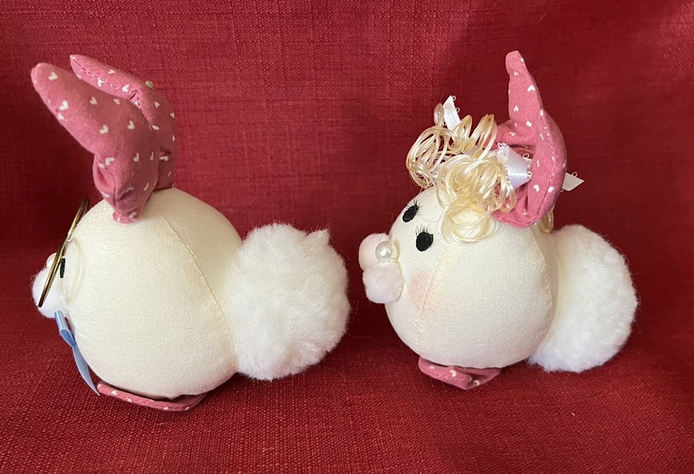PRIMITIVE MR. and MRS.EASTER BUNNY RABBIT DOLLS FIGURINES TABLE DECOR