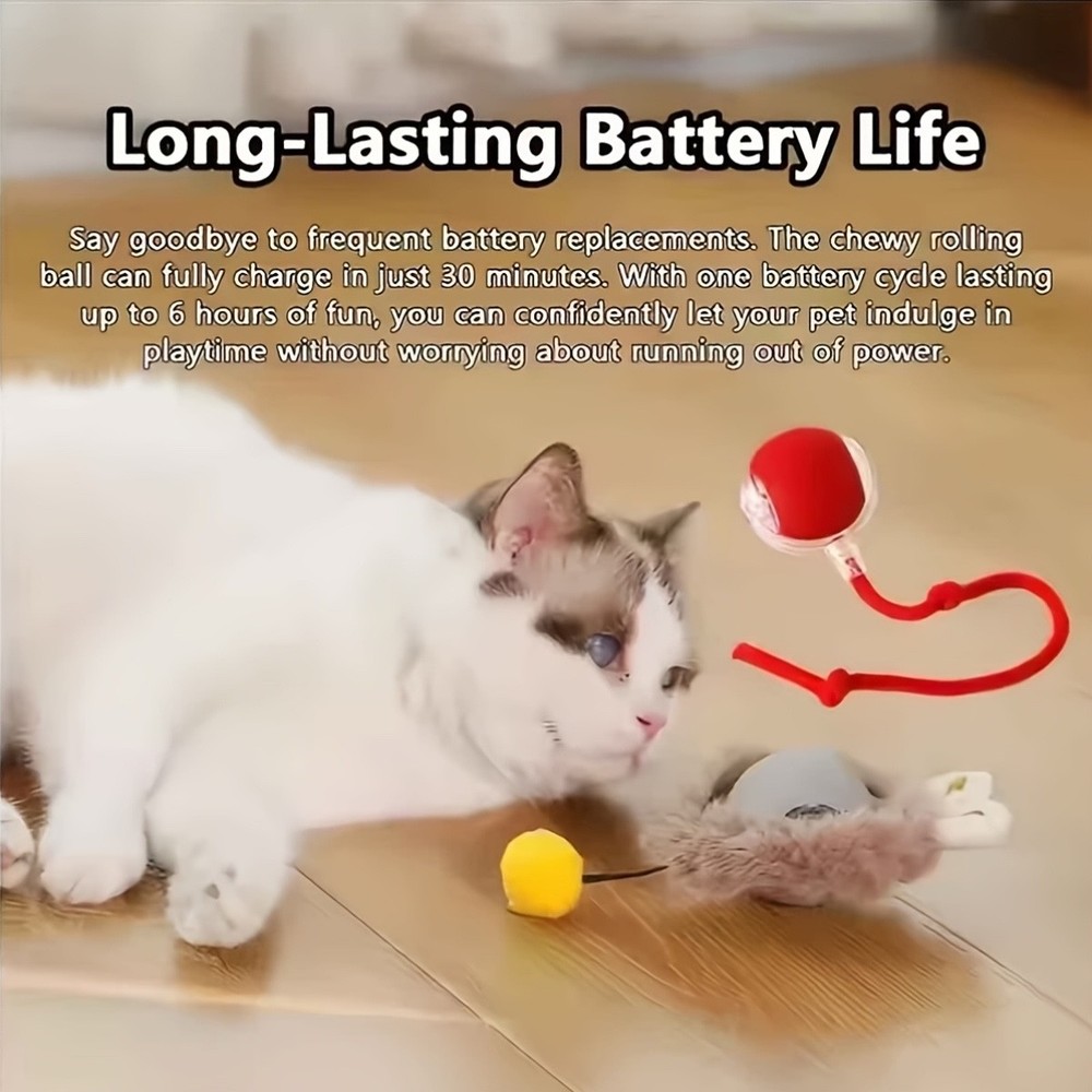 Automatic 360° Rolling Pet Ball - Grinding and Soothing Function,