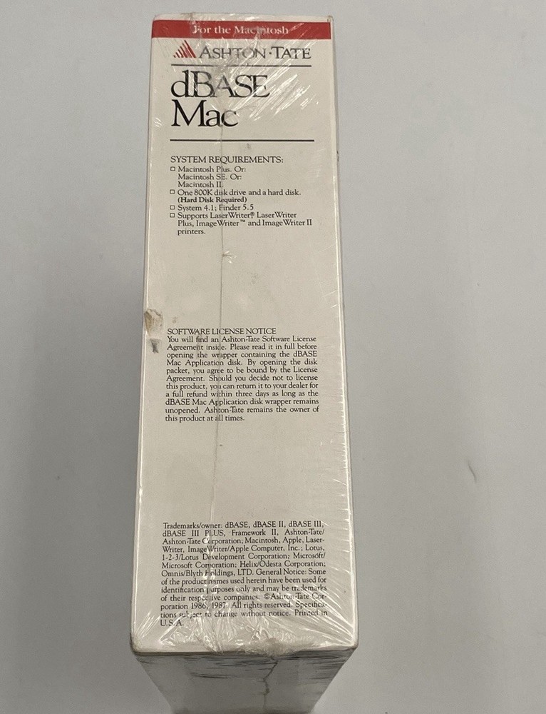 New Vintage Mac Apple Software dBase Mac Ashton Tate Sealed Database