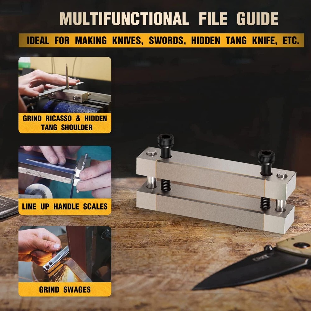 File Guide with Carbide Surface For Knife Making Silver