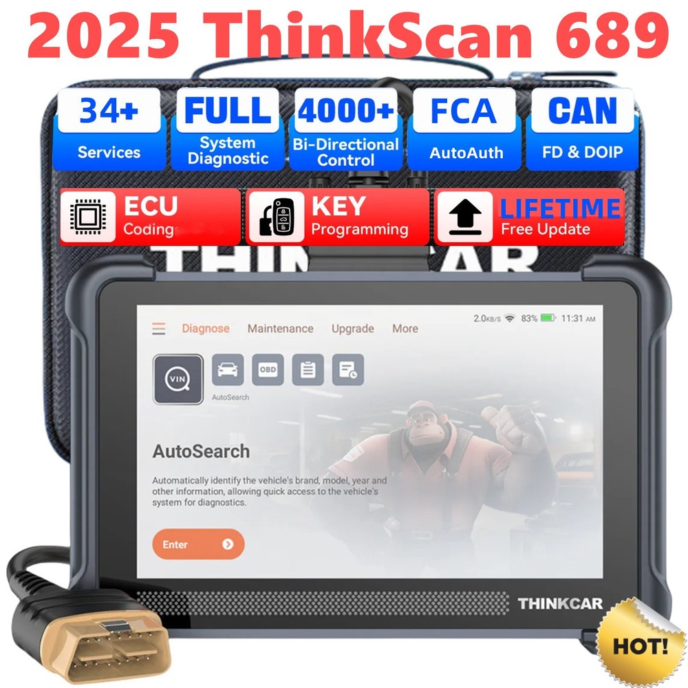 ThinkScan 689 OBD2 Auto Bidirectional Full System Diagnostic Scanner K.ey Coding