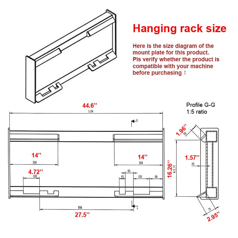Wolfequip 48in Adjustable Pallet Fork & Frame Attachment For Bobcat Skid Steer