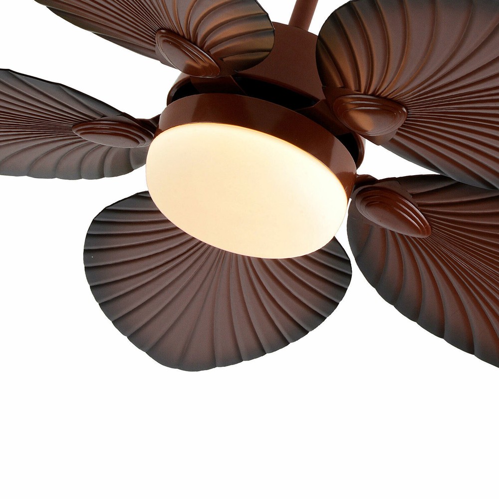 42" Tropical Palm Leaf Shape Ceiling Fan Light with Remote Control 3Color Change
