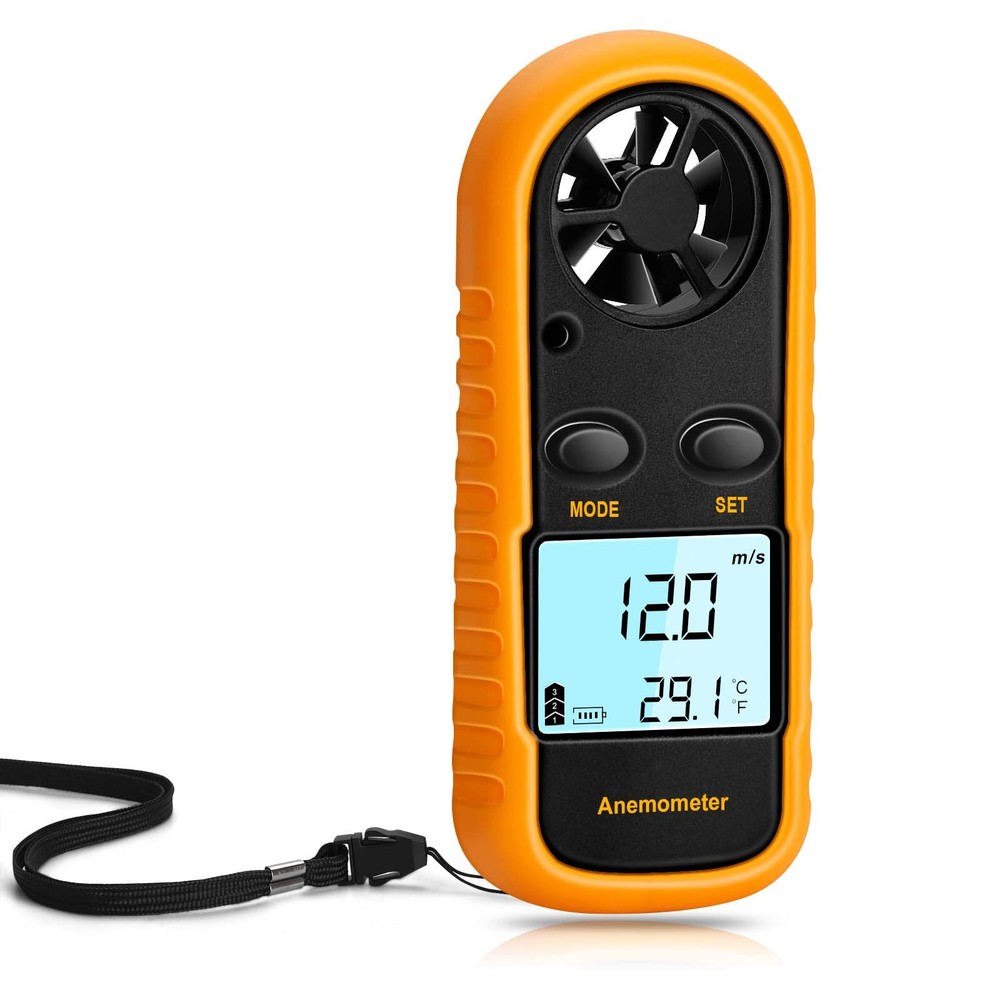 Anemometer Handheld, Light Weight Digital Wind Speed Meter, Wind Speed Temper...
