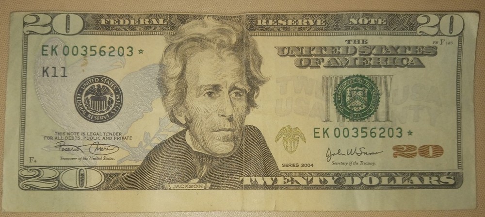 ERROR! $20 Bill USD Rare Miscut 2004 Legal Note