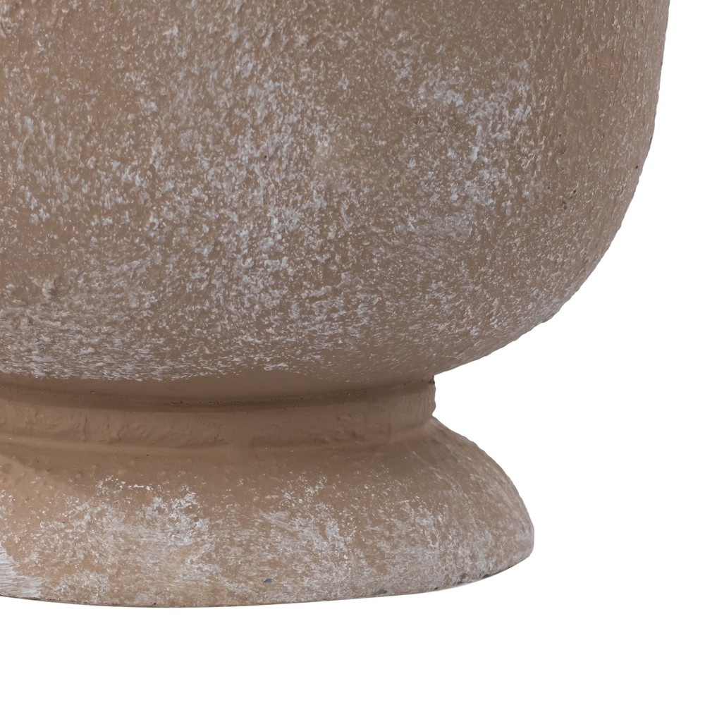 Brown Ceramic Urn Planter Pot W/ Elegant Dot Pattern 8 inch