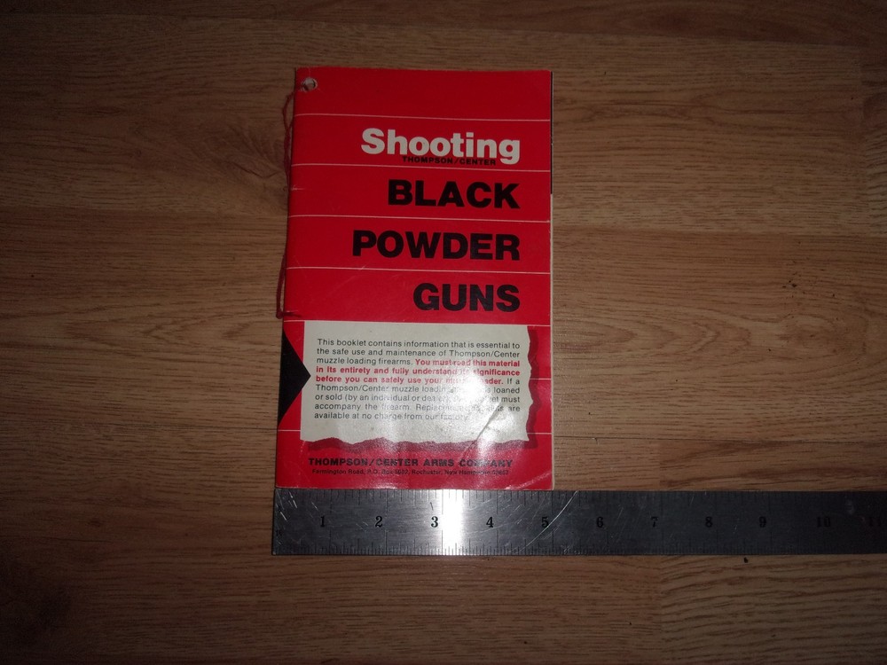 T/C New Englander User Manual .50 Cal Muzzleloader Thompson Booklet