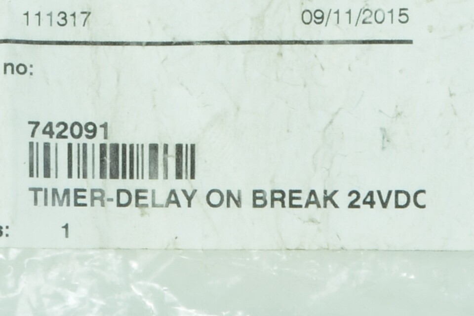 Minuteman 742091 Timer Delay on Break 24VDC