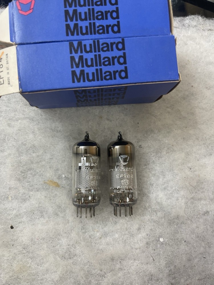 Mullard EF184 Mesh Plate O Getter NOS Matched Pair