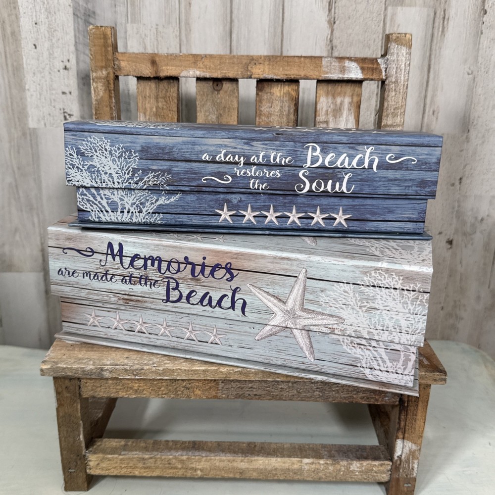 Beach Themed Nesting Decor Or Gift Boxes New