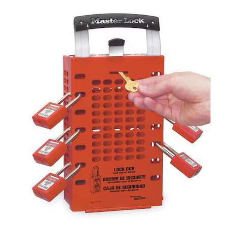Master Lock 503Red Group Lockout Box, 14 Locks Max, Red