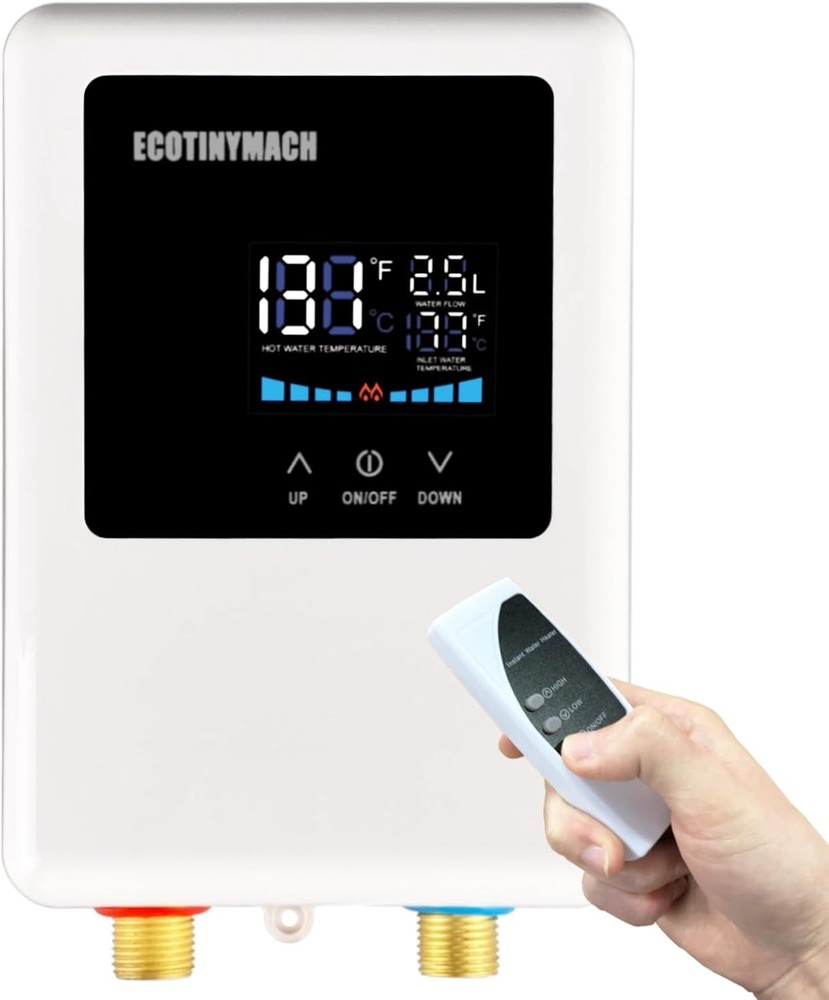 Tankless Water Heater Electric 110V, 5000W Instant Under Sink Remote Control