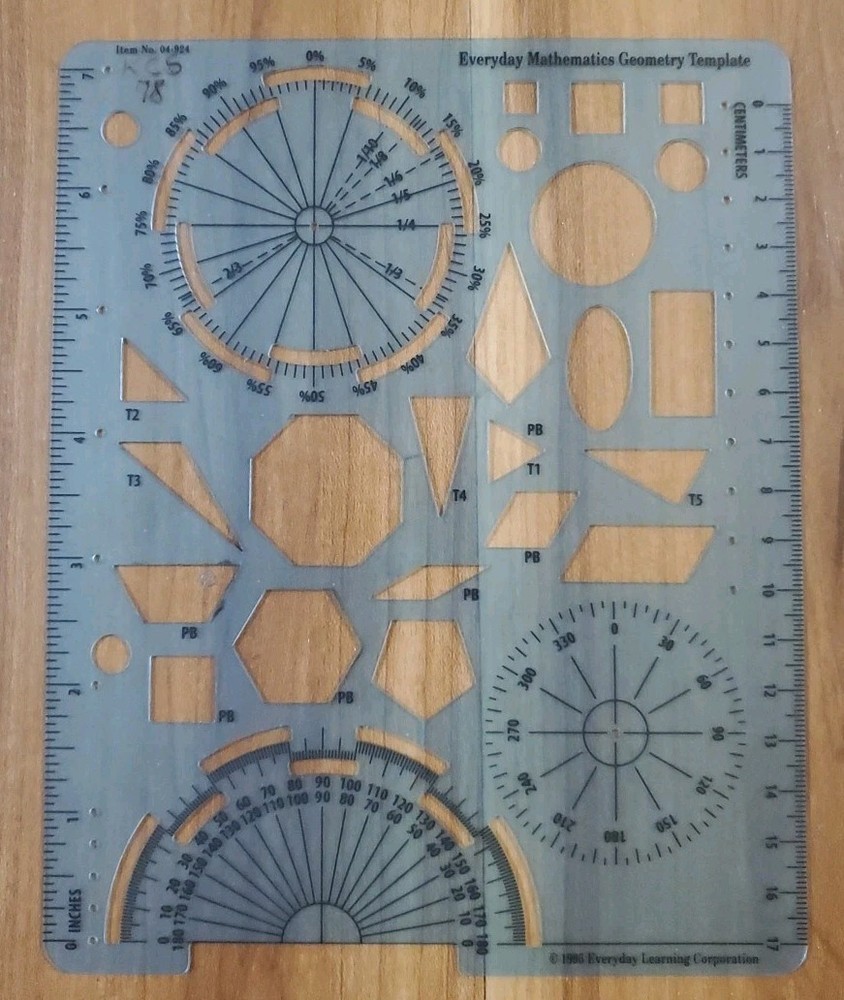 Everyday Mathematics Geometry Template Grades 1-3