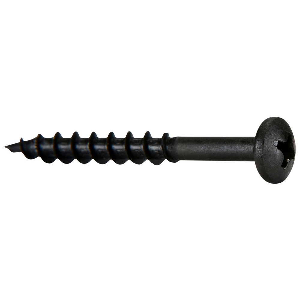 #8 x 1-1/2" Deep Thread Pan Head Screws Black 100 Pcs.